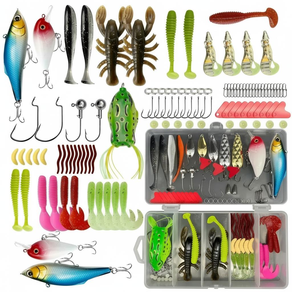 Fishing Lure Jig - ชุดอุปกรณ์ตกปลาพรีเมียม 133 ชิ้น กล่องอุปกรณ์ตกปลา อุปกรณ์ตกปลา กล่องอุปกรณ์ตกปลา