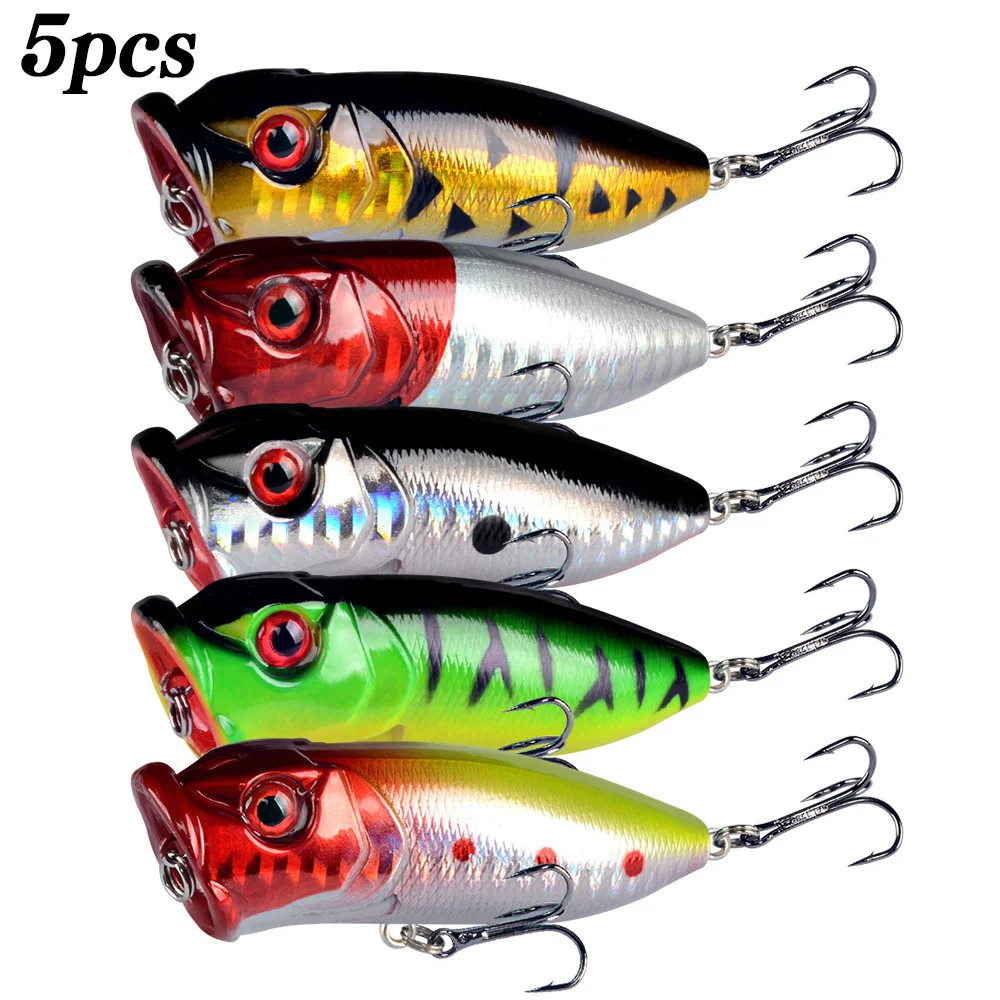 เหยื่อตกปลาแบบป๊อปเปอร์ 5 ชิ้น - Fishing Lure Popper บทวิจารณ์และราคา